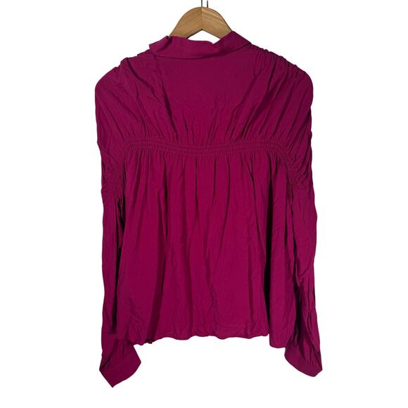 Andree By Unit Shirt Women NWT S Pink Long Sleeve Magenta Style #11166 Career - Picture 2 of 7